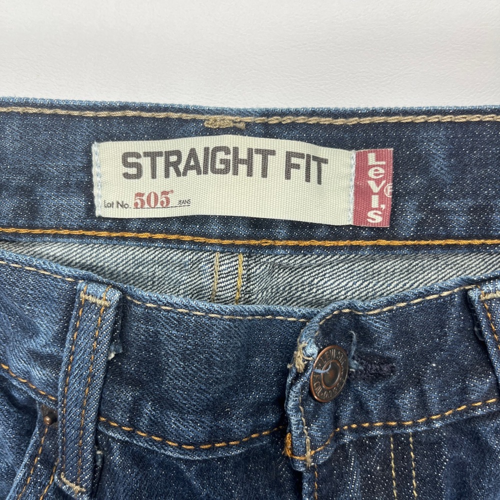 Levi's 505 Straight Fit Jeans Dark Wash‎ Blue 30x30 Mens Denim Streetwear - Picture 7 of 7